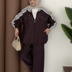 Soft Garnili Modal İkili Takım - Mürdüm