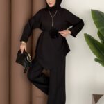 Anvelop Güllü Dabıl İkili Takım - Siyah