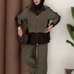 Quizi Oysh Tensel Garnili İkili Takım - Haki