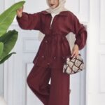 Flower İnci Tensel İkili Takım - Mürdüm