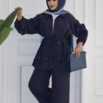 Flower İnci Tensel İkili Takım - Lacivert