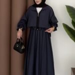 Muadil Biye Detaylı Etek İkili Takım - Lacivert