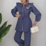 Henry Fermuarlı İkili Takım - İndigo