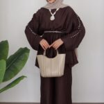 Charm İnci Tensel İkili Takım - Kahverengi