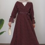 Puanteli Şifon Etekli İkili Takım - Bordo