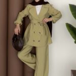 Fresh Modal Trenç İkili Takım - Yağ Yeşil