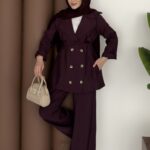 Fresh Modal Trenç İkili Takım - Mürdüm