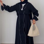 Summer Müslin Püskül Elbise - Lacivert