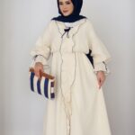 Summer Müslin Püskül Elbise - Bej