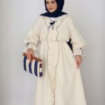 Summer Müslin Püskül Elbise - Bej