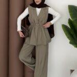 Marka Muadili Yelekli İkili Takım - Haki