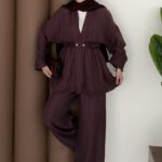 Bohem İncili Müslin İkili Takım - Mürdüm