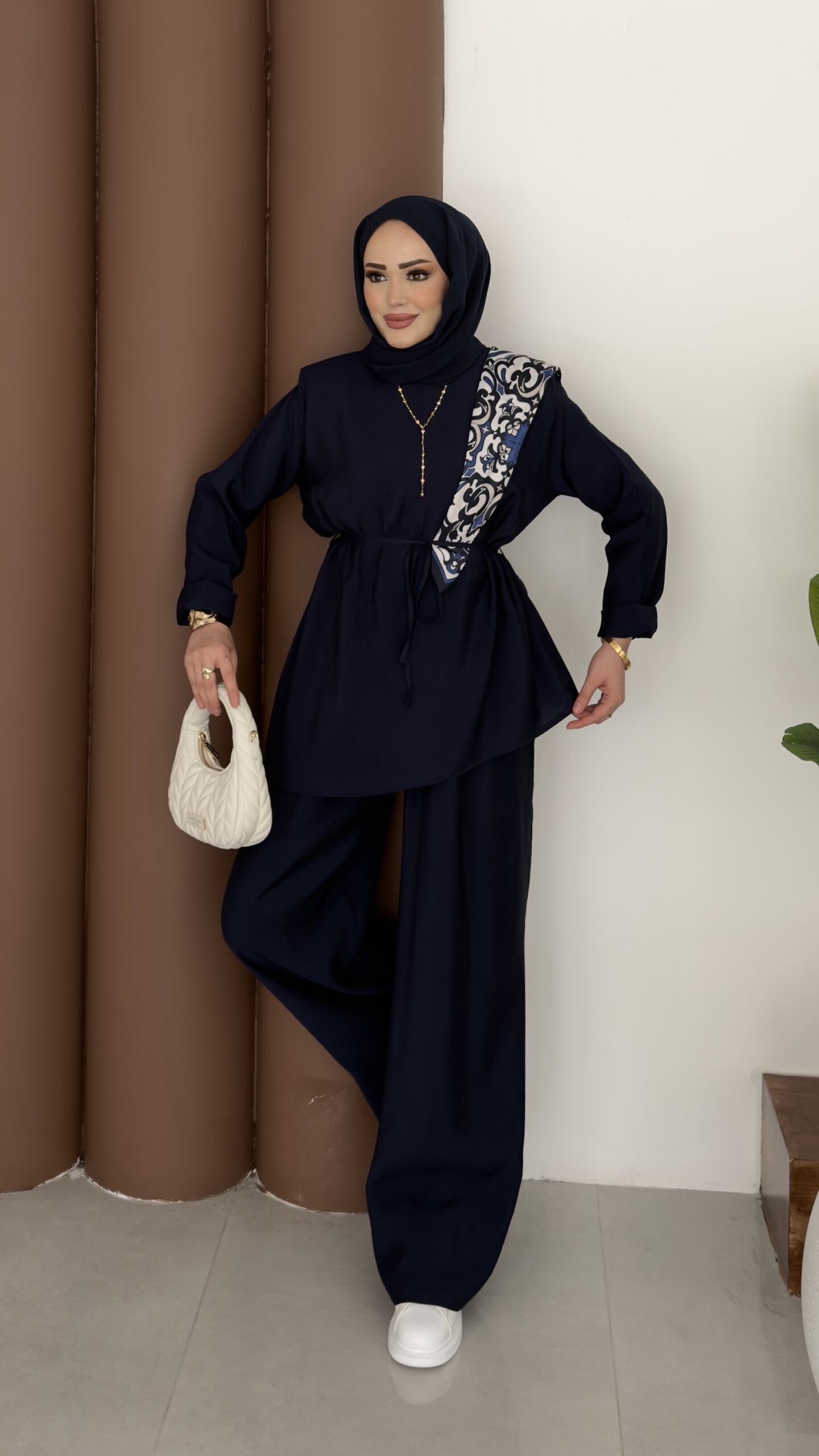 img_8971-2 Monch Vatkalı Modal İkili Takım - Lacivert - Görsel 1