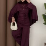 Elegant Tasarım Oysh İkili Takım - Mürdüm