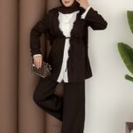 Tylor Dantelli Dabıl İkili Takım - Kahverengi