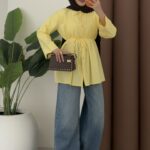 Nervürlü Poplin Gömlek - Sarı