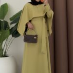 Noir Pelerin Elbise - Yağyeşil