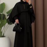 Noir Pelerin Elbise - Siyah