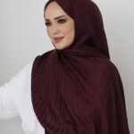 Halka Desen Floş Şal - Mürdüm