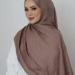 Halka Desen Floş Şal - Mocha