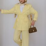 Linen Premium Keten İkili Takım - Sarı