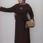 Marakeş Kuşaklı Elbise - Kahverengi