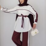 Soft Line Garnili İkili Takım - Bordo
