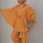Çakım Taşlı Pancho İkili Takım - Orange