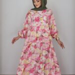 Mango Etnik Desenli Tensel Elbise - Pembe