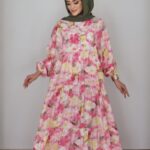 Mango Etnik Desenli Tensel Elbise - Pembe