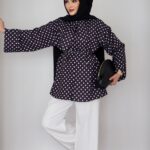 QUALİTY Madam Puanteli Krep İkili Takım - Siyah
