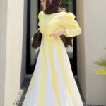 Puanteli Poplin Etekli İkili Takım - Sarı