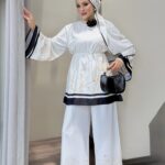 Natalia Desenli İkili Takım - Beyaz