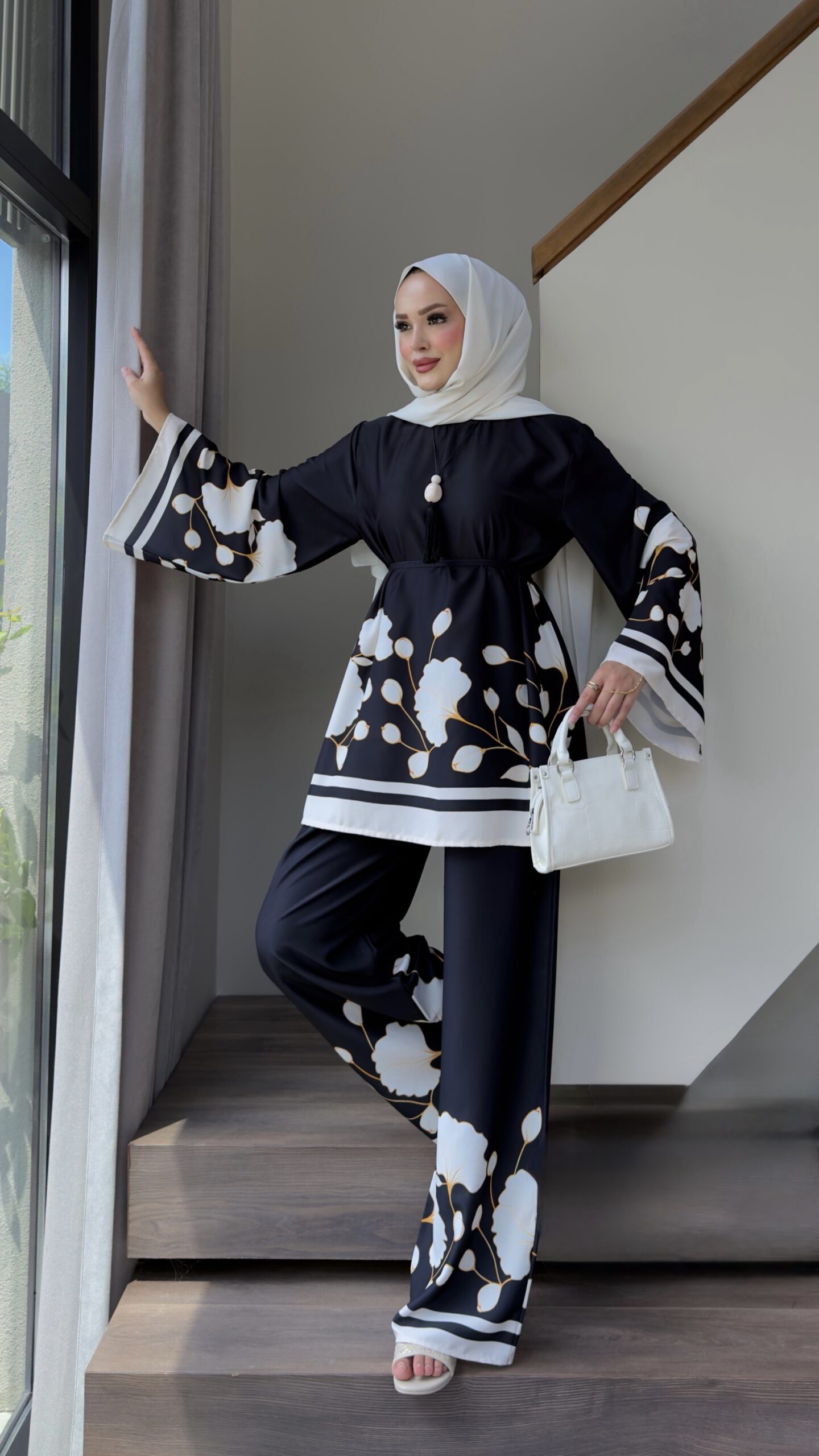 copy_83f77743-88f4-4029-ac47-808f801c5037 Natalia Desenli İkili Takım - Siyah - Görsel 1