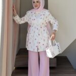 Çiçek Desenli Blazer Ceket  - Beyaz