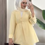 Tek Düğmeli Dabıl Ceket - Sarı