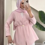 Tek Düğmeli Dabıl Ceket - Pembe
