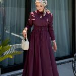 Valeria Poplin Kuşaklı Elbise - Bordo