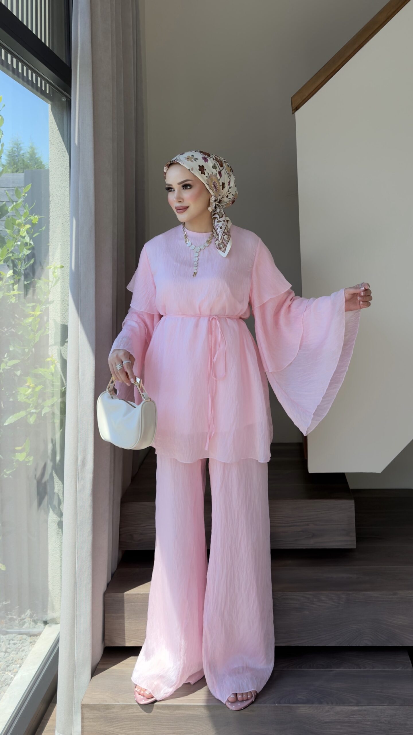 img_3532 Blush Aura Volanlı İkili Takım - Pembe - Görsel 1