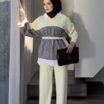 ORJ Twist Muadil Çizgili İkili Takım - Sarı
