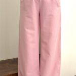 Keten Çırtçırtlı Palazzo Pantolon - Pembe