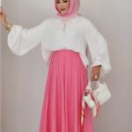 Mila Çimalı Etekli İkili Takım - Pembe