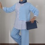 Garny Shirt Twist Muadil İkili Takım - Mavi