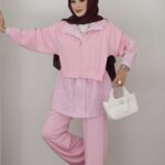 Quizi Çizgili Oysh İkili Takım - Pembe