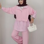 Quizi Çizgili Oysh İkili Takım - Pembe