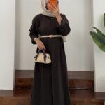 Arabic Yırtmaçlı Bluz - Kahverengi