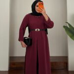 Arabic Yırtmaçlı Bluz - Bordo