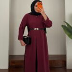 Arabic Yırtmaçlı Bluz - Bordo