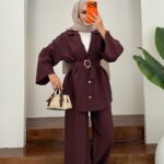 Gold Kemerli Tokalı İkili Takım - Bordo
