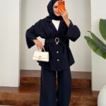 Gold Kemerli Tokalı İkili Takım - Lacivert